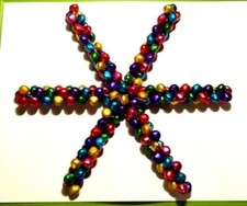 Six each 6" SNOWFLAKE Wire FORMS + 200 Mixed Colored Jingle Bells to embellish