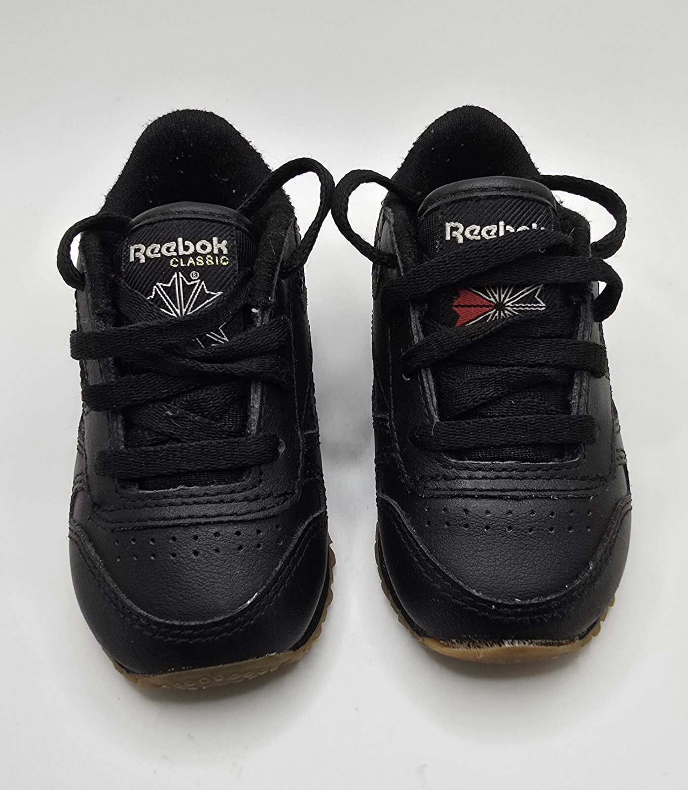 Little Kids Toddler Size 4.5 Reebok Classics Sneakers Black Leather V69625 GUC thumbnail 6