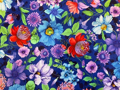 TIMELESS TREASURES - FAIRY FANTASY #CD728-ROYAL MAIN ALLOVER FLORAL- BY THE YARD