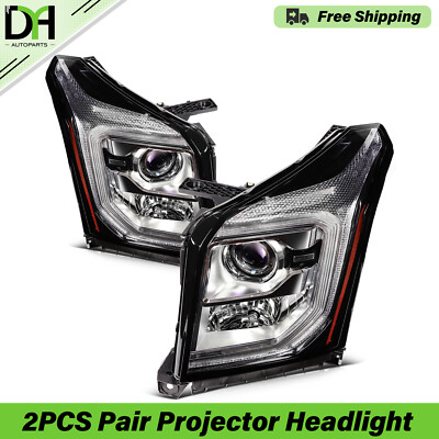 2Pcs/Pair Halogen Projector Headlight W/ LEDDRL For GMC Yukon Yukon XL 2015-2020