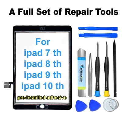 APPLE Ultra Premium iPad 7/8/9/10 Generation Touch Screen Digitizer- OEM Grade+Tools