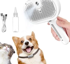 Rechargeable Shedding Hair Spray Hot Steam Easy Pet Grooming Brush for Cat Dog