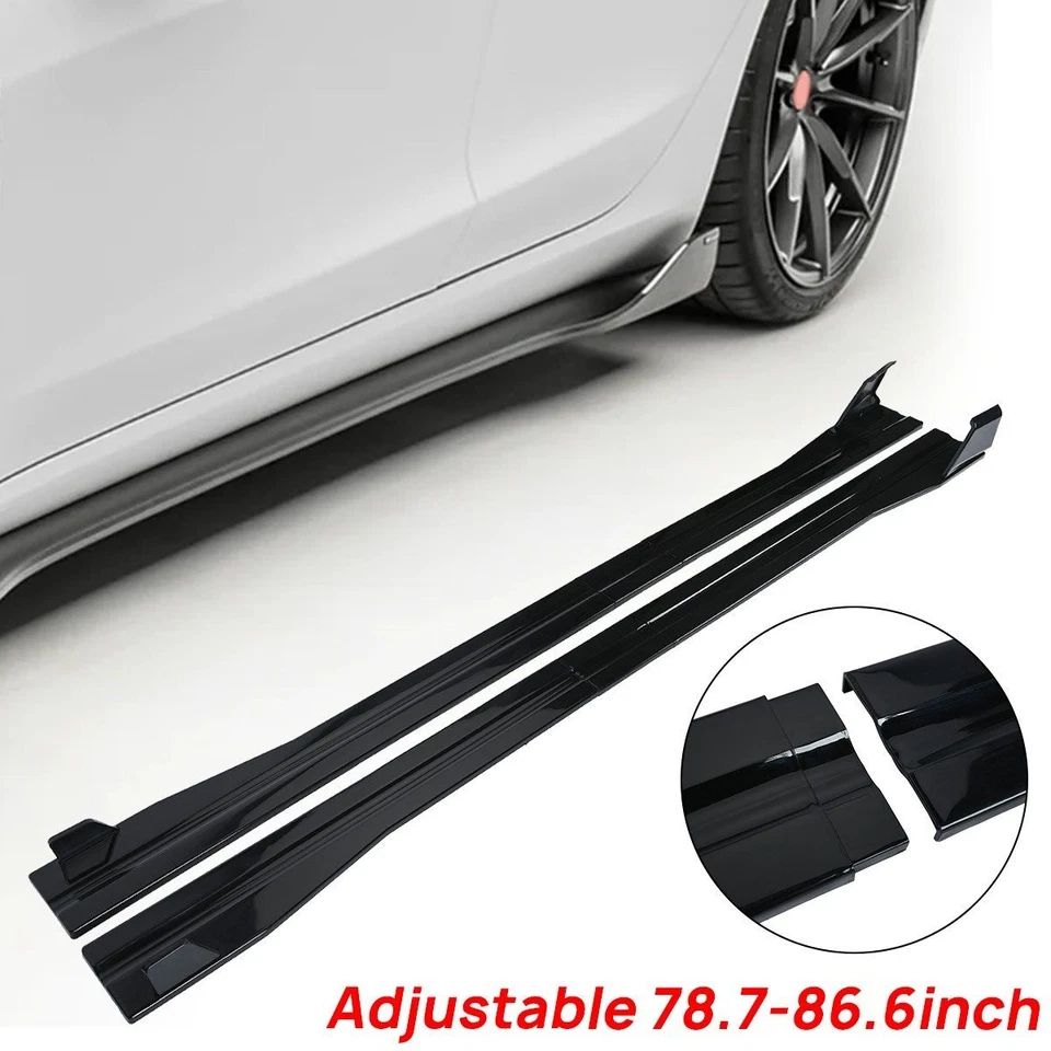 For Honda Prelude SI Car Side Skirts Splitter Spoiler Extension Lip Gloss Black Foto 4 de 4