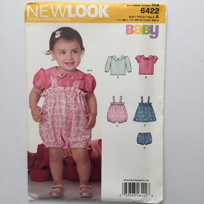 NewLook 6422 Girl Baby Child Puff Dungaree Dress Top Pants New