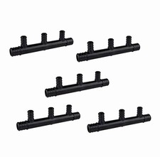 5 PCS 3 Ports Open Pex Poly Barb Crimp Manifold: 3/4 Trunk,  1/2-inch 3 Ports