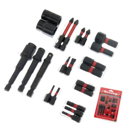 22tlg Schlag Bit Set Bohrschrauber Schraubendreher Bits Adapter flach Pozi Sechskant CT6024