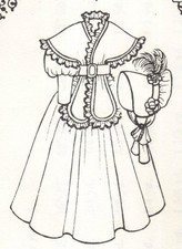 Period Dress outfit French German Victorian PATTERN for a 12" 13" Doll 1081