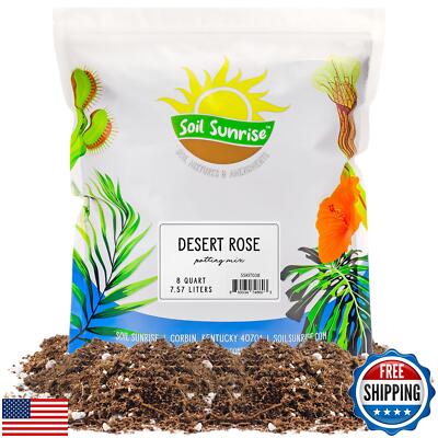 Desert Rose Potting Soil Mix (8 Quarts), Hand Blended Small Batch Soil Blend 