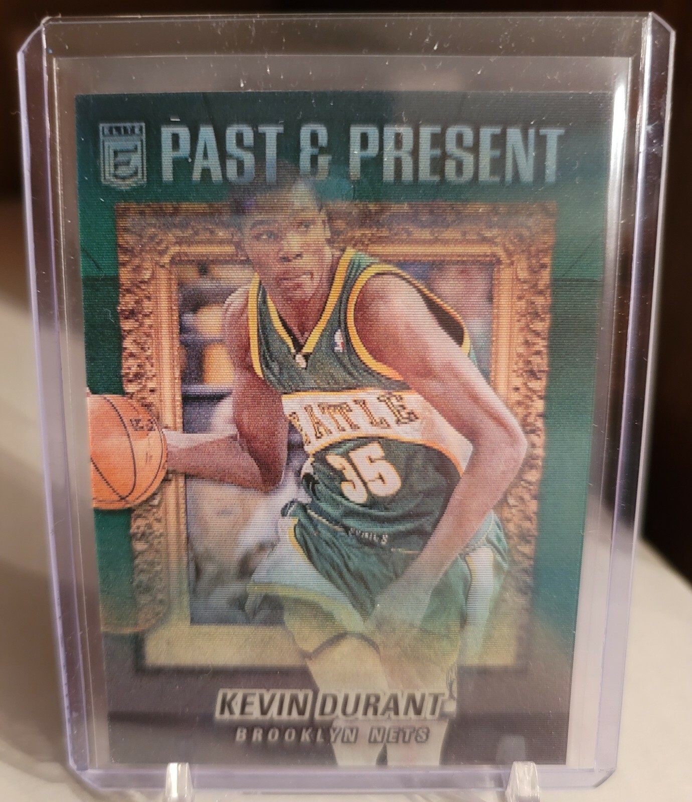 Kevin Durant 2021-22 Donruss Elite Past and Present SSP Case Hit! NETS SONICS