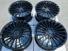 4 New 19 Black Wheels 19x8.5 Squared Rims Fits Mercedes E300 E350 E400 E450