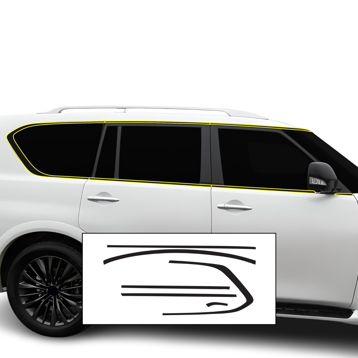 Fits Infiniti QX80 2011-2024 Chrome Delete Decal Blackout Vinyl