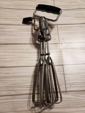Vintage Maynard Handheld Mixer/ Eggbeater Black Plastic Handle