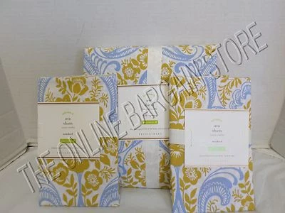 Pottery Barn Ava Fleur De Lis Floral flower Bed Duvet Cover Full queen FQ Shams