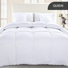 Bedding Comforter Duvet Insert, Quilted Comforter with Corner Tabs, Box Stitched