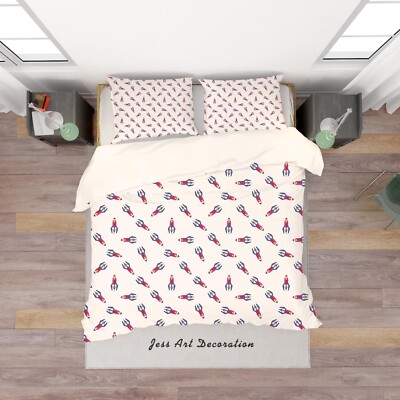3D Rocket Toy Pattern Quilt Cover Set Bedding Sets Pillowcases Queen