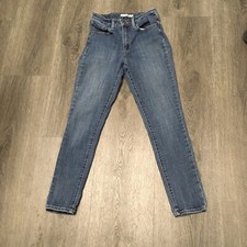 LEVI'S 721 High Rise Skinny Mid Rise Blue Denim Jeans Women's Size 27 Waist