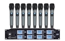 UHF PRO 8 Channel Cordless Microphone System for Church School Handheld 2U Rack