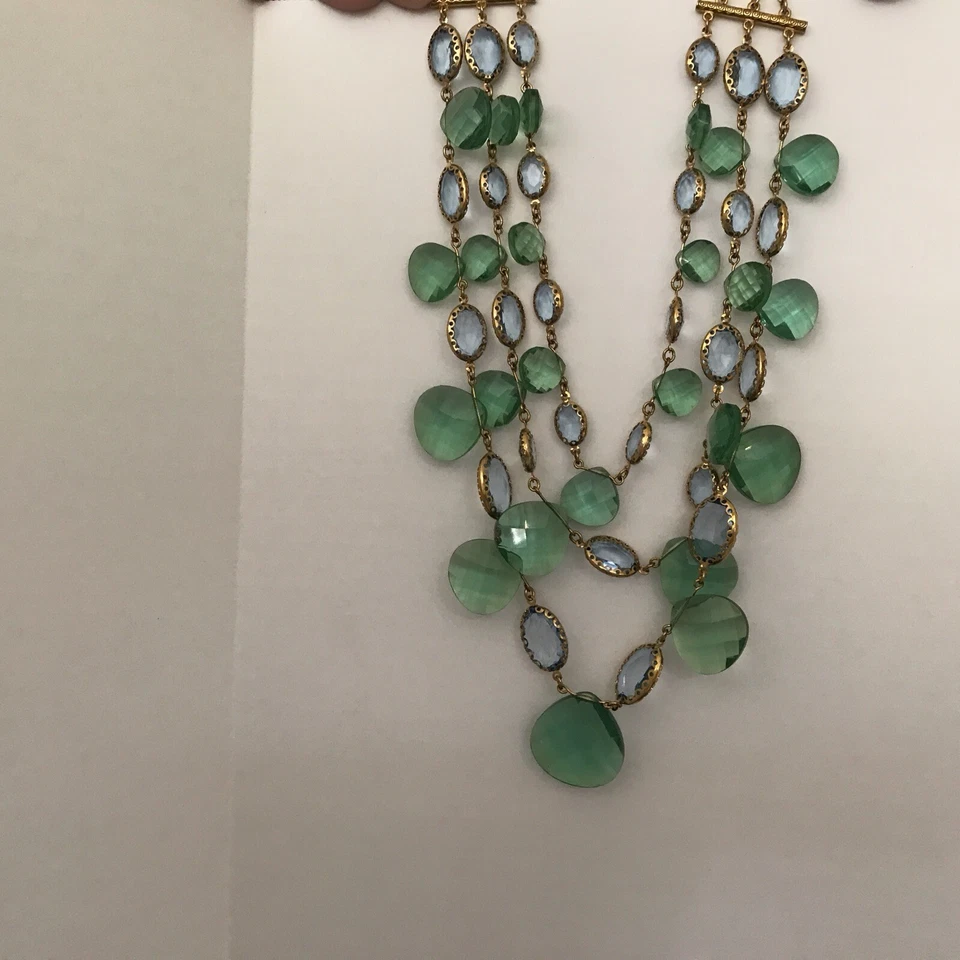 Collar De Colección Joan Rivers Facetado 16" con Extensor de 3" - Imitación Esmeralda con Caja Foto 3 de 4