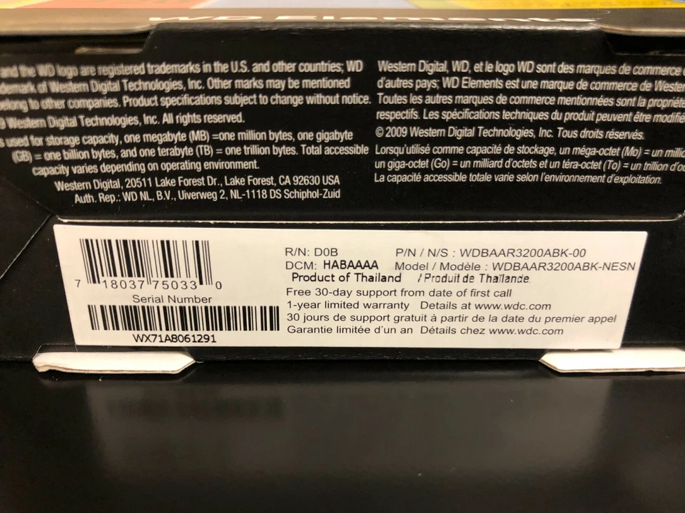 Western Digital Elements 320 GB,External,7200 RPM (WDBAAR3200ABK) Hard Drive - Image 2 of 4