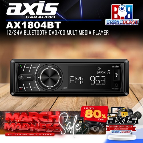 Axis AX1804BT 12/24V Bluetooth DVD/CD Multimedia Player 9321886014921 ...