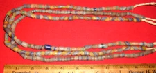 (3) Strands of Sand-Cast Glass Trade Beads From Ghana, Collectible African Beads