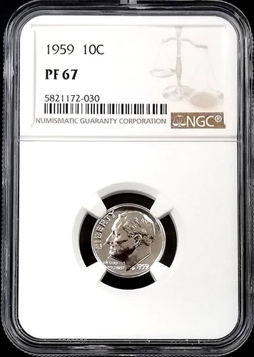 1959 Proof Roosevelt Dime certified PF 67 by NGC! 