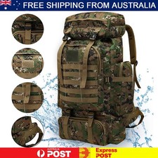 75L Hiking Military Tactical Backpack Rucksack Camping Outdoor Large Bag AU