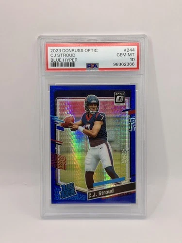 2023 Optic CJ Stroud Rated Rookie Blue Hyper Prizm PSA 10 GEM MT Texans #244 SP