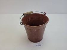 małe wiadro emaliowane wiadro do zabawy około 1930 roku brązowe białe nakrapiane wys.:17cm #261754