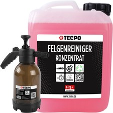 TECPO FELGENREINIGER KONZENTRAT 5L ALUFELGEN STAHLFELGE REINIGER + SCHAUMSPRÜHER