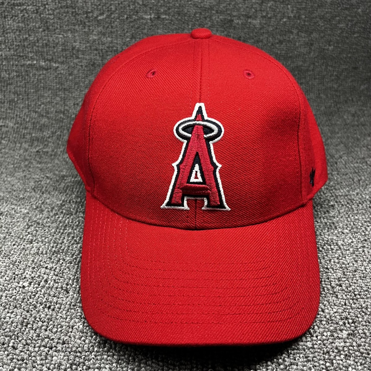 Los Angeles Angels '47 Brand MVP Red Adjustable Hat MLB Baseball Cap Gray UV