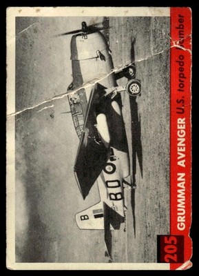 1956 Topps Jets (R707-1) #205 Grumman Avenger U.S. torpedo bomber