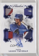 2020 Panini Flawless Signatures Sapphire 2/7 Leody Taveras Quad Patch Auto 6fs