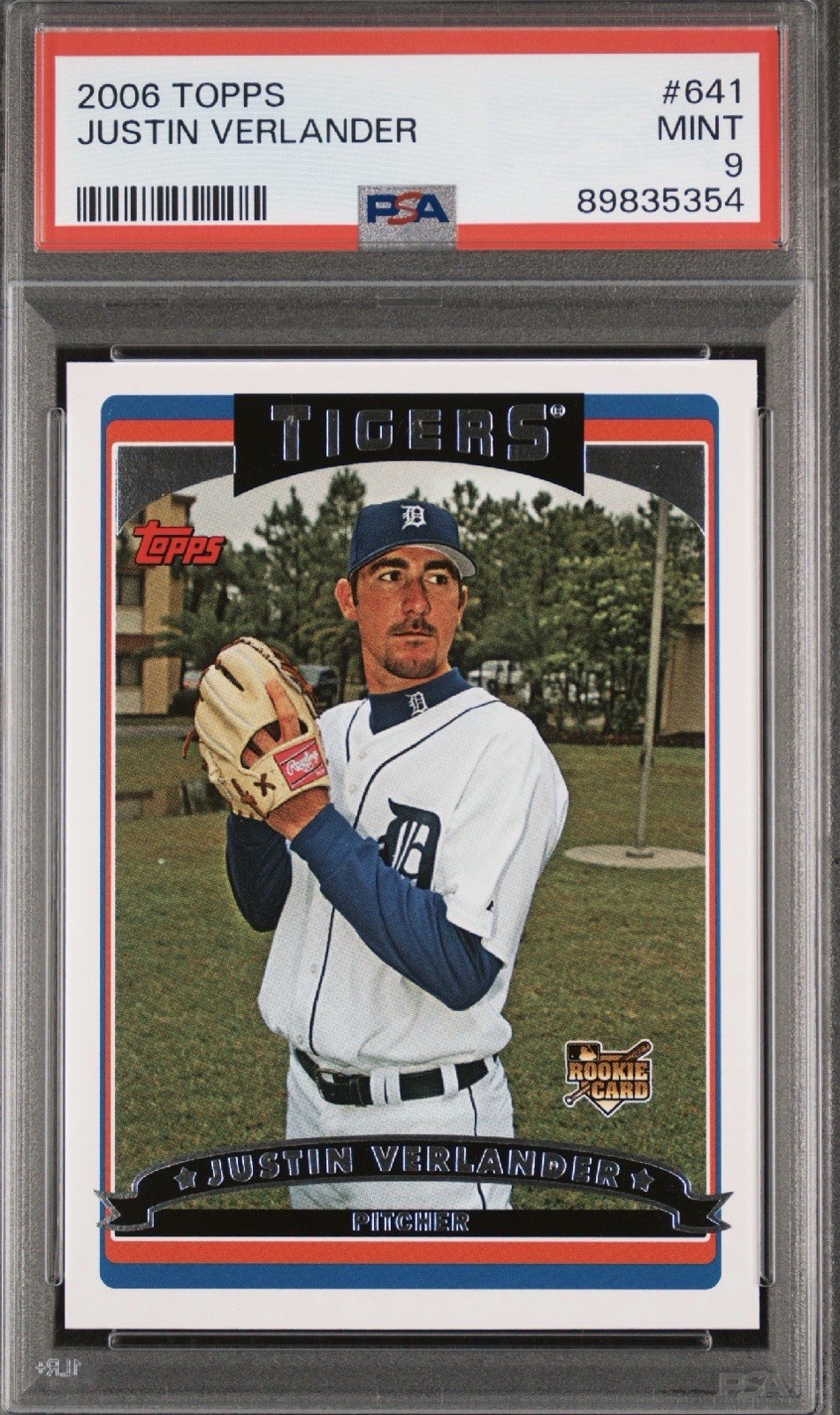 JUSTIN VERLANDER rookie PSA 9 mint 2006 Topps #641 Detroit Tigers RC