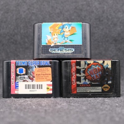 Sonic the Hedgehog 2, NBA Jam, Tecmo Bowl (Genesis) Loose Carts Only