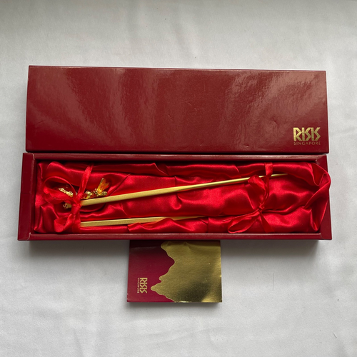 RISIS Chospsticks with Carp Rest 24K Gold Layered - 第 1/6 張圖片
