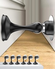 6 Pack Magnetic Door Stoppers Stainless Steel Heavy Duty Wall Floor Mount Black