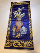 Chinese Hand Embroidered Table Runner Blue - ...