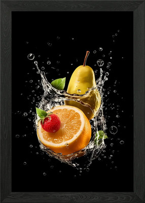 Gerahmtes Wandbild Poster Leinwanddruck Bild mit gemischten Früchten