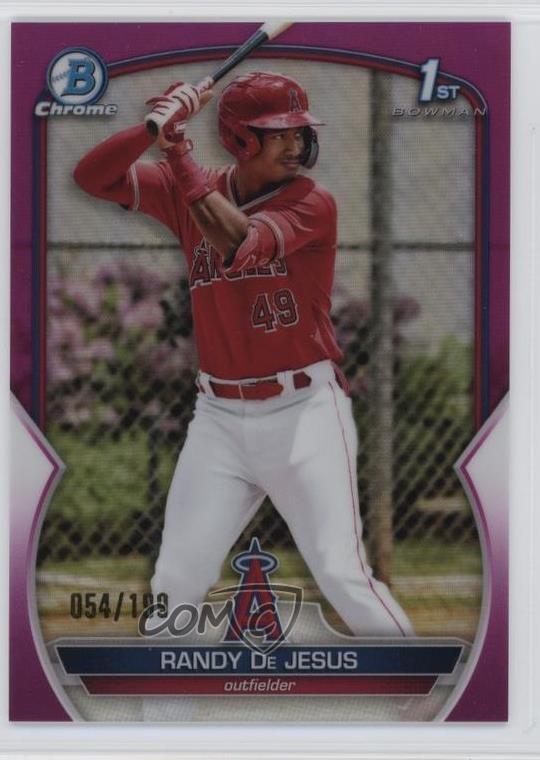 2023 Bowman Chrome Prospects Fuchsia Refractor 54/199 Randy De Jesus #BCP-19 yq2