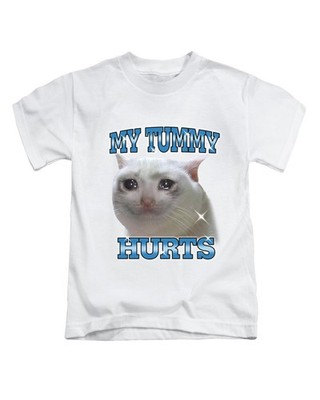 Mein Bauch tut weh Erwachsene T-Shirt Fun Katze Meme Viral Meme Top
