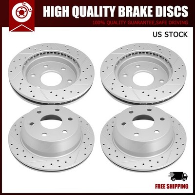 Front And Rear Drilled Brake Disc Rotors For Chevrolet Silverado 1500 Gmc Sierra