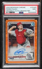 2020 Bowman Chrome Prospect Orange Refractor 10/25 Pedro Pages PSA 9 Auto r9d