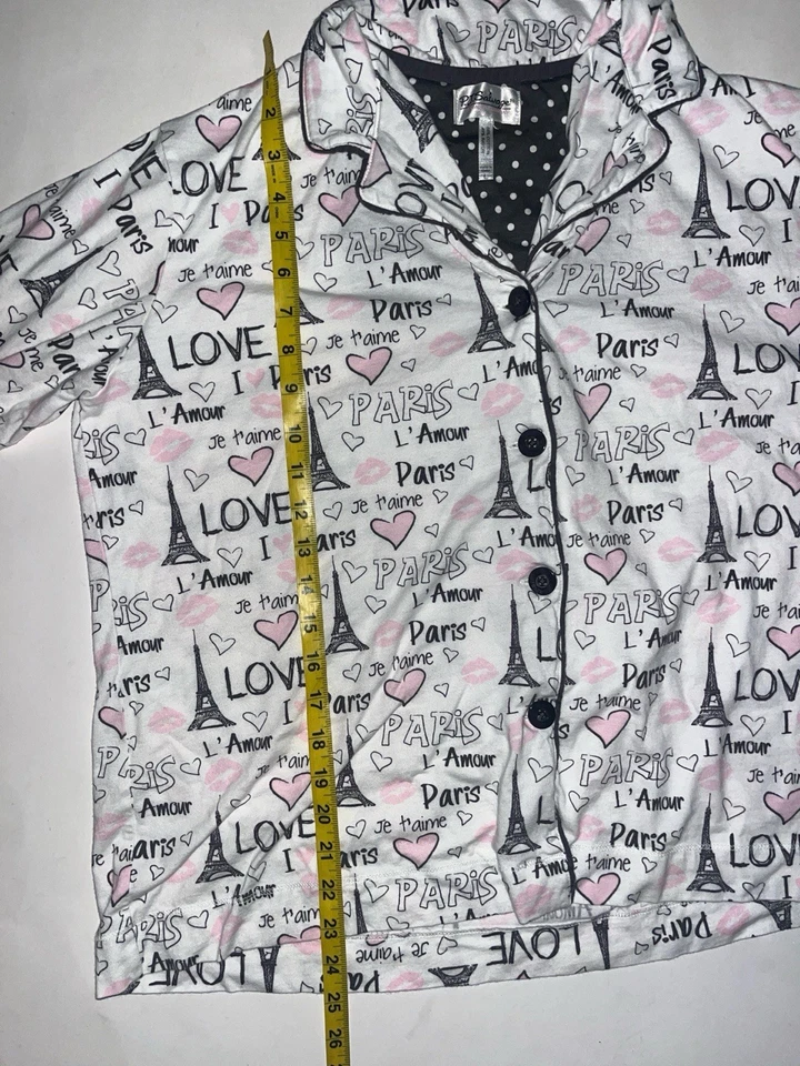 JUEGO DE PIJAMA A JUEGO VINTAGE PIJAMA SALVAGE MUJER I LOVE PARIS COQUETTE TALLA: L Foto 4 de 4