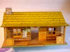 VINTAGE 1950'S MARX ROY ROGERS RANCH HOUSE TIN LITHO LOG CABIN FROM PLAYSET NICE