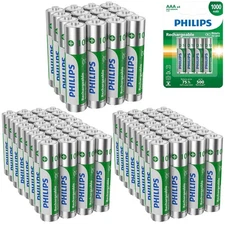 Philips 80PC Rechargeable AAA Batteries 1000mAh 1.2V Ni-MH Triple A Battery NiMH