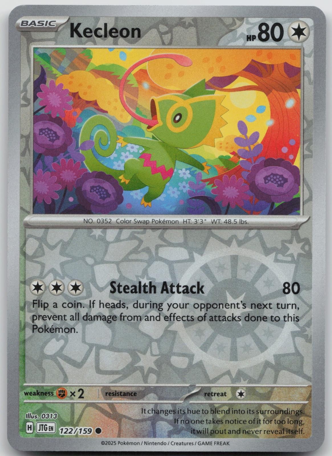 Kecleon 122/159 Common Journey Together Pokemon Reverse Holo Near Mint