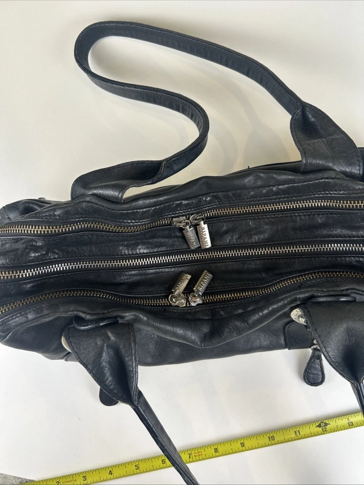 Черная итальянская кожаная сумочка Ripani с двумя карманами - Изображение 3 из 4