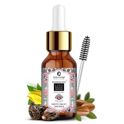 Passion Indulge Organic Eyelash & Eyebrow Growth Serum with Castor Oil   10ml