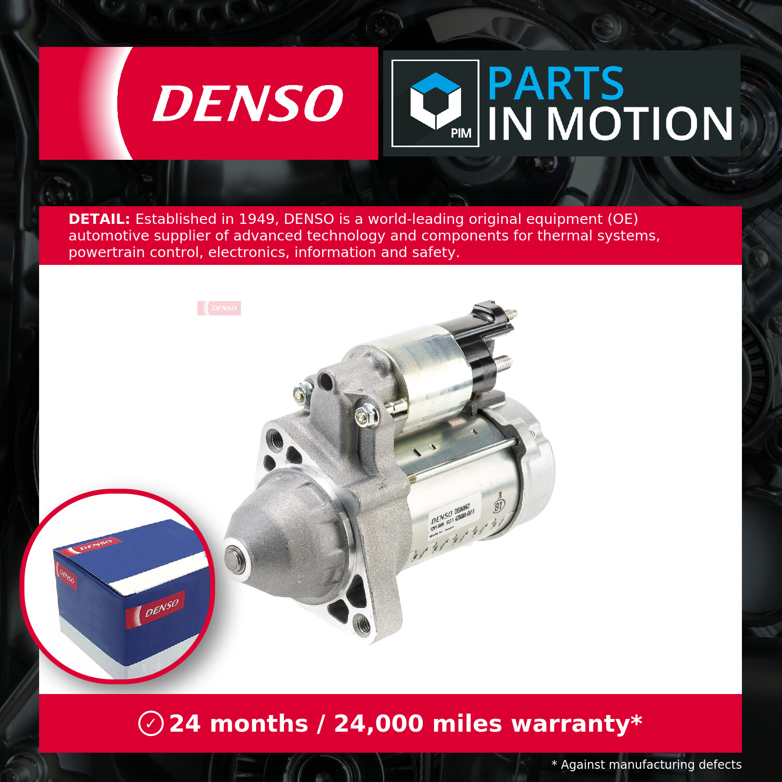 Starter Motor fits MERCEDES E220 2.2D 09 to 16 Manual Transmission Denso Quality - Image 25